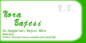 nora bajcsi business card